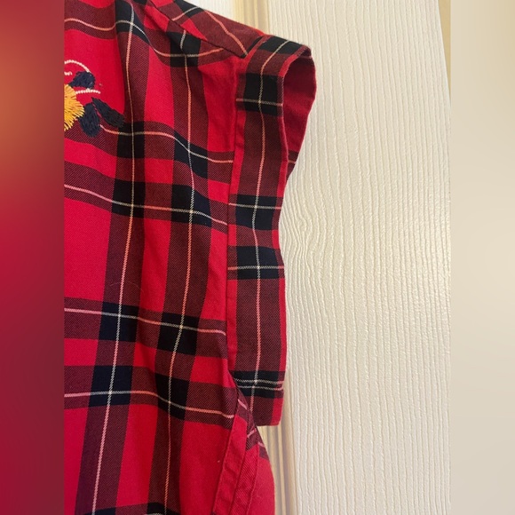 Madewell Embroidered Central Shirt on Red Dahl Plaid - Picture 6 of 11